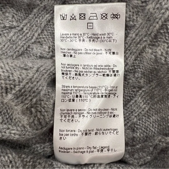 Vestrum Nozawa Italian Merino Wool & Cashmere Gray Knit Sweater Women’s M NWT - Picture 9 of 12